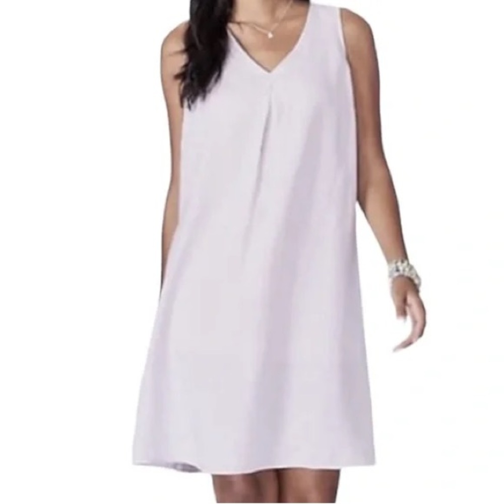 J. Jill 100% Linen Lavender Sleeveless Side Pockets Dress Size Medium